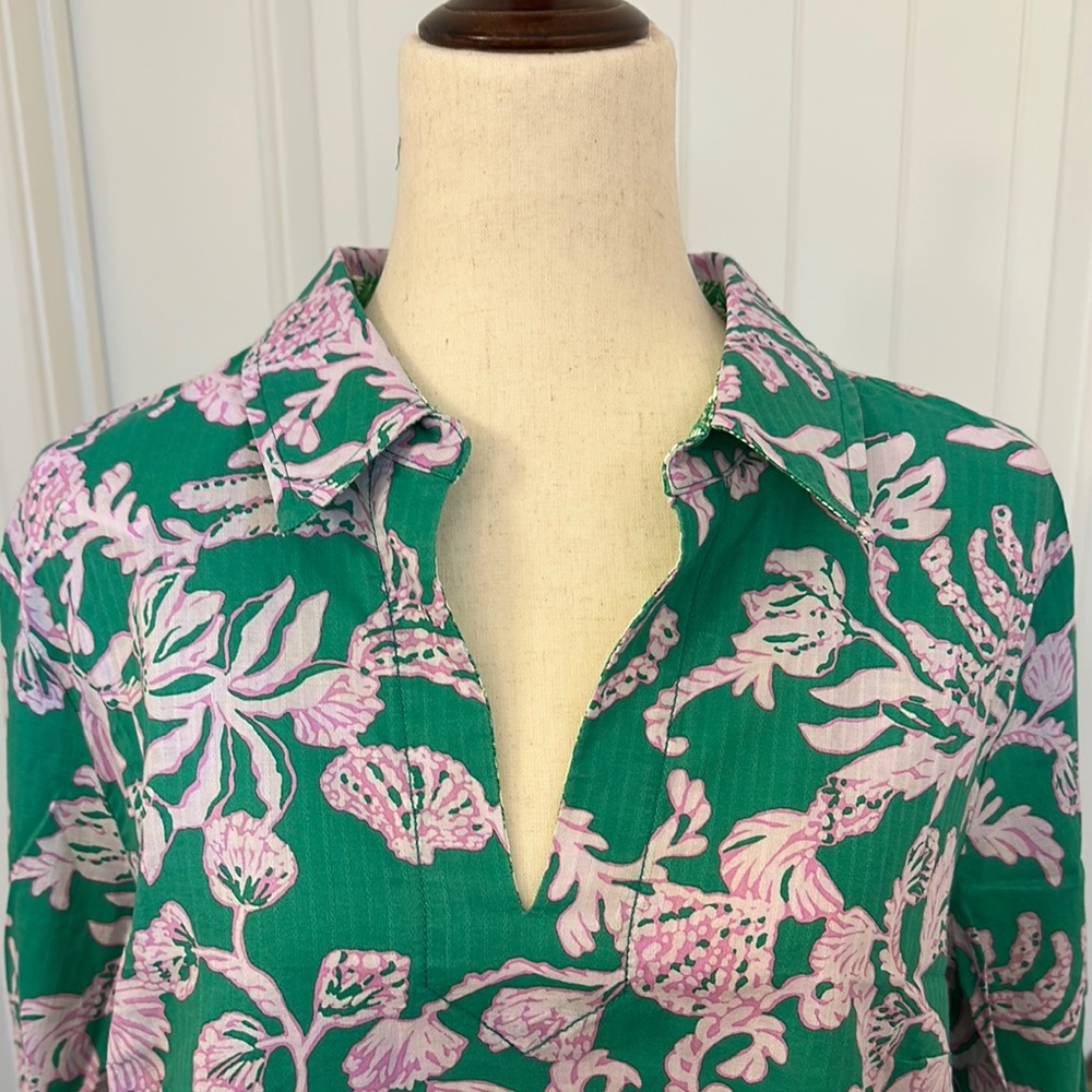 Lilly Pulitzer NWT Green and Pink Floral Tunic